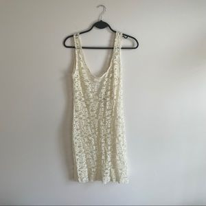 Vintage Victorias Secret Ivory Lace Slip on Dress